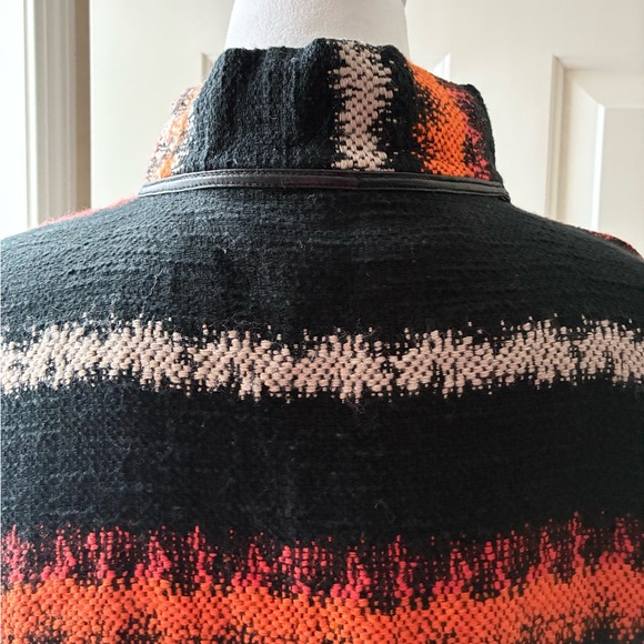 Eva Franco Pillard Coat Open Cardigan Black Orange White Size S - Picture 9 of 16